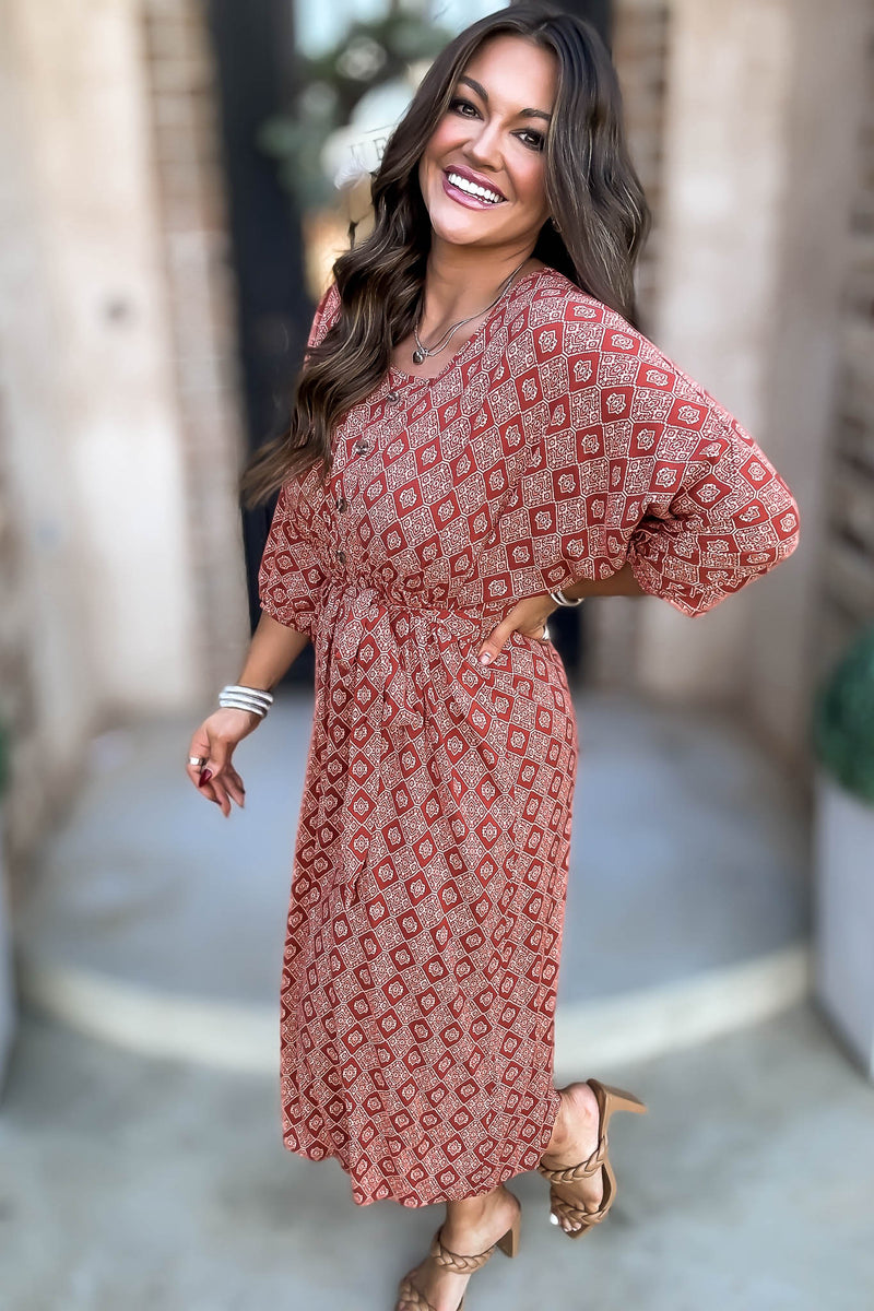 Pumpkin Spice Print Dress