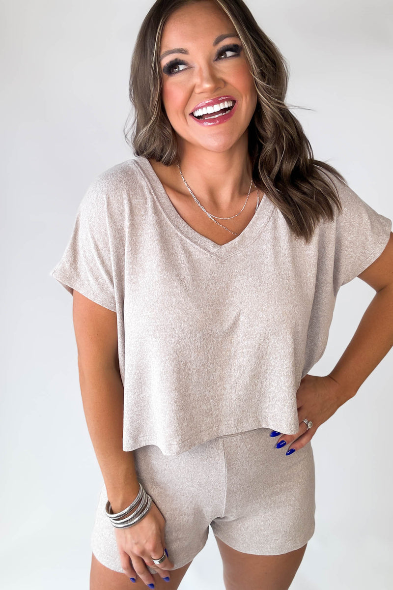So Soft Ash Mocha Cashmere Like Shorts