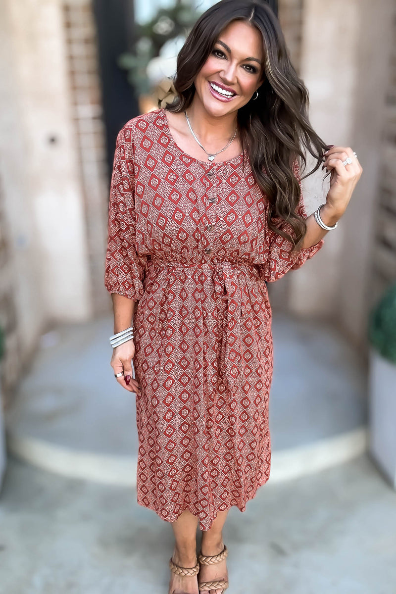 Pumpkin Spice Print Dress