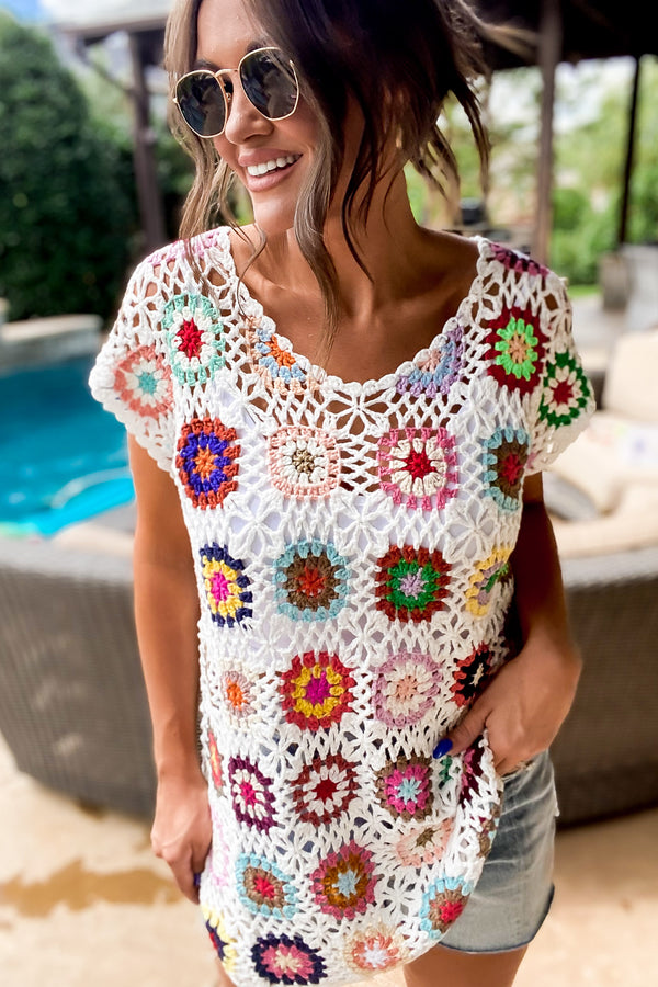 Knitting Kimono Cap Sleeves Dress