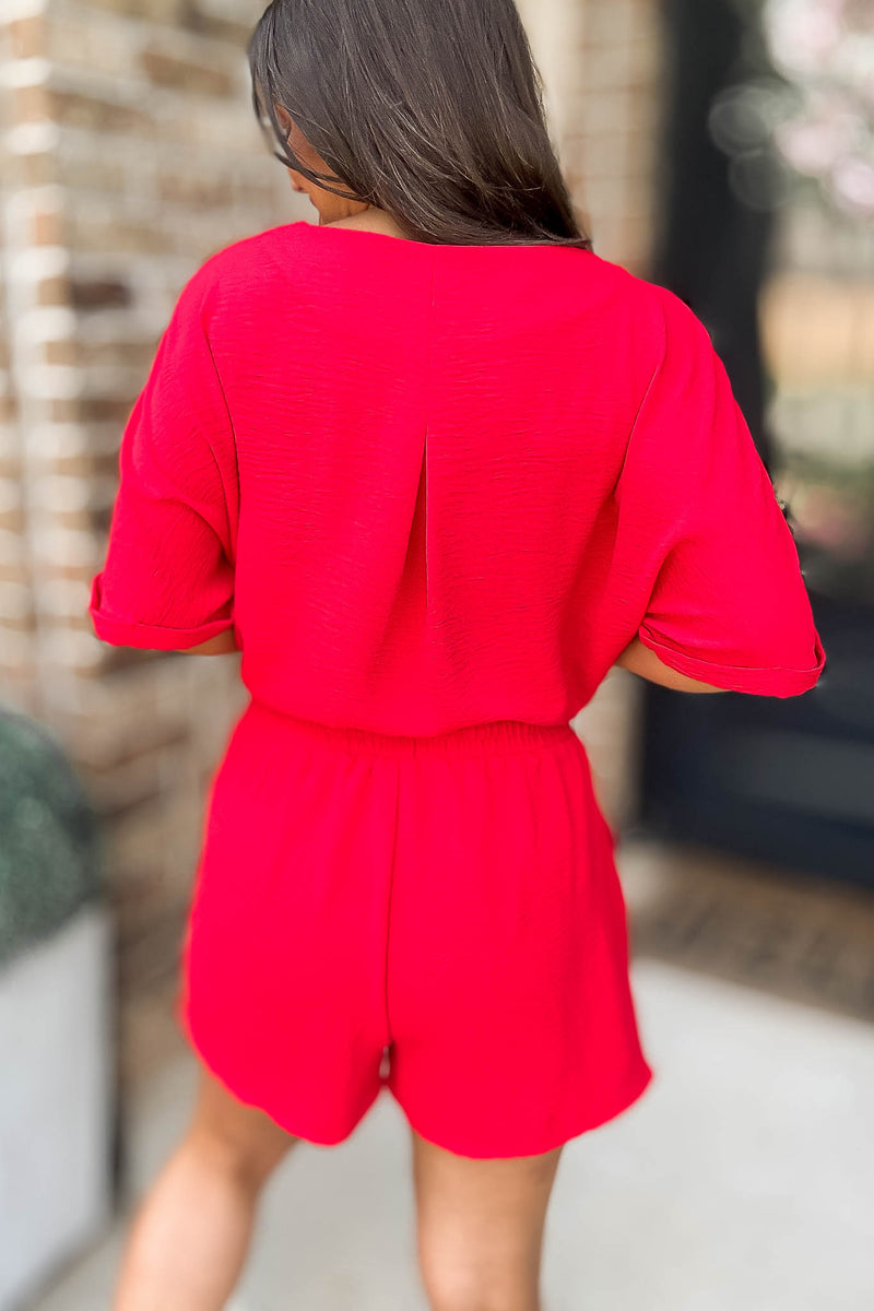 The Don't Overthink It Red Shorts