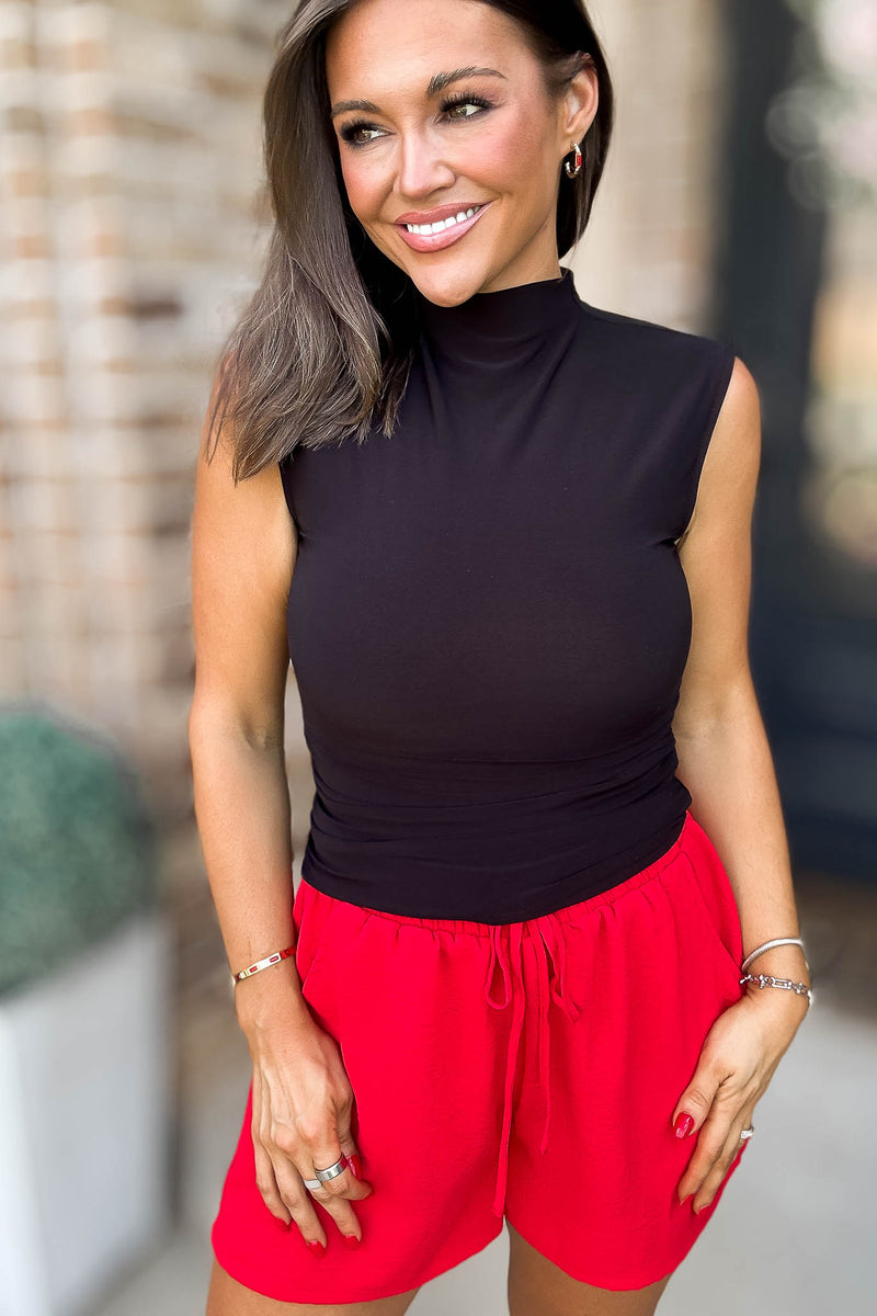 Ready For Everything Black High Neck Knit Top