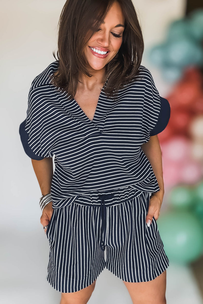 Striped Luxeknit Sweatshorts