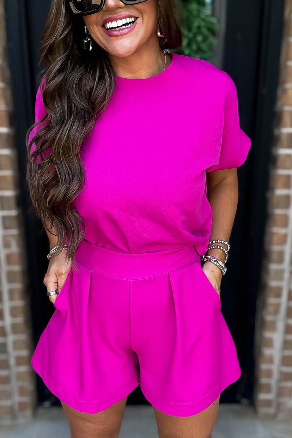 Everyday Radiance Solid Magenta Shorts