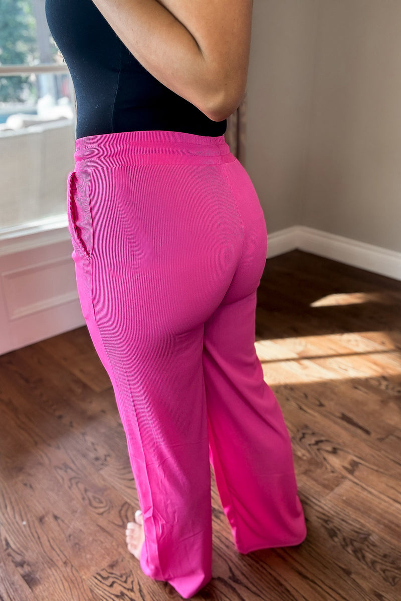 Fabulous Find Fuchsia Stretch Ribbed Pants