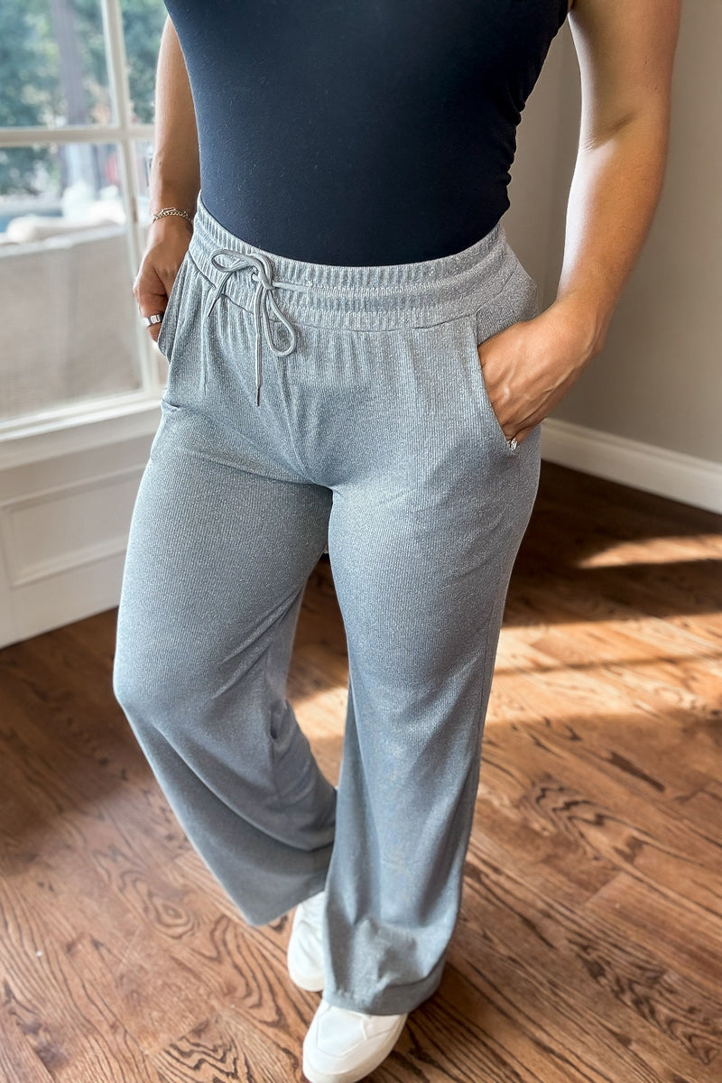 Fabulous Find Heather Grey Stretch Ribbed Pants