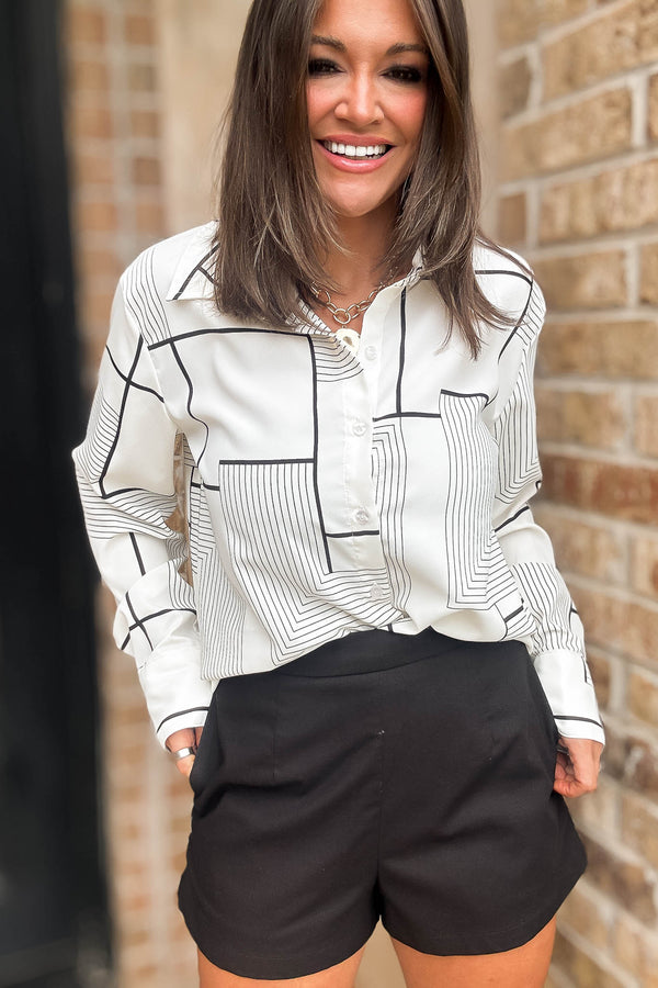 Black Sassy Linen Mix Shorts