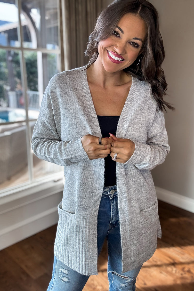 Be A Blessing Heather Grey Cardigan
