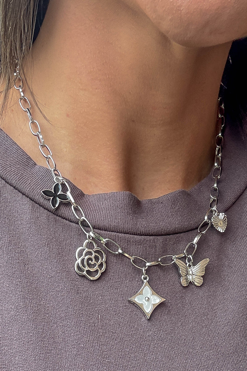LV Silver Necklace