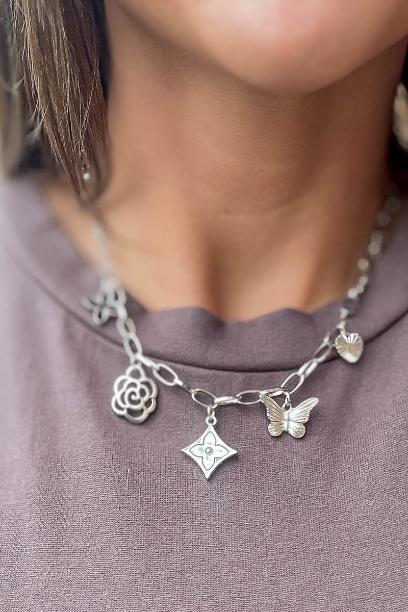 LV Silver Necklace