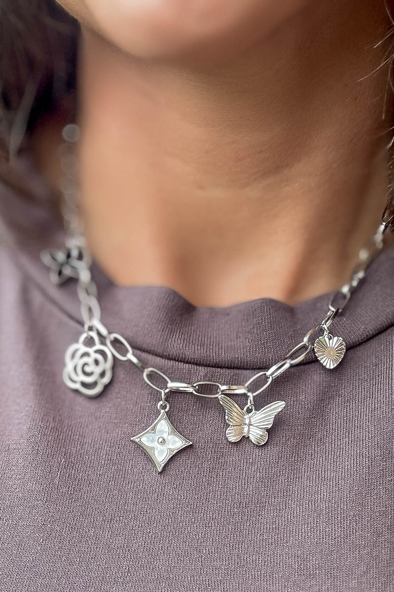 LV Silver Necklace