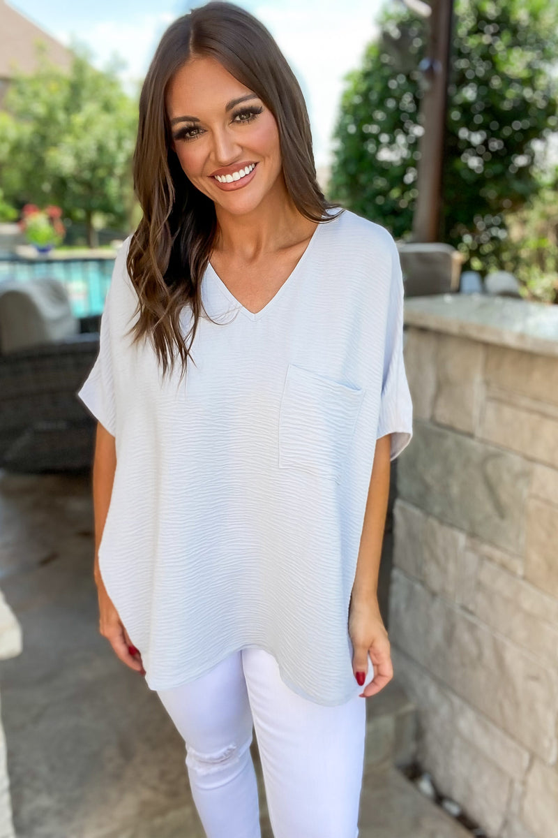 Free To Be Me Light Grey Top