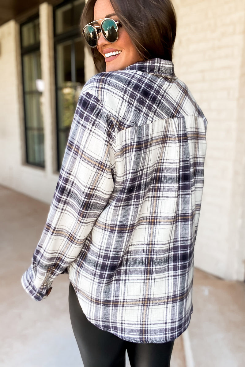 Feel Good Women's Black Flannel Top
