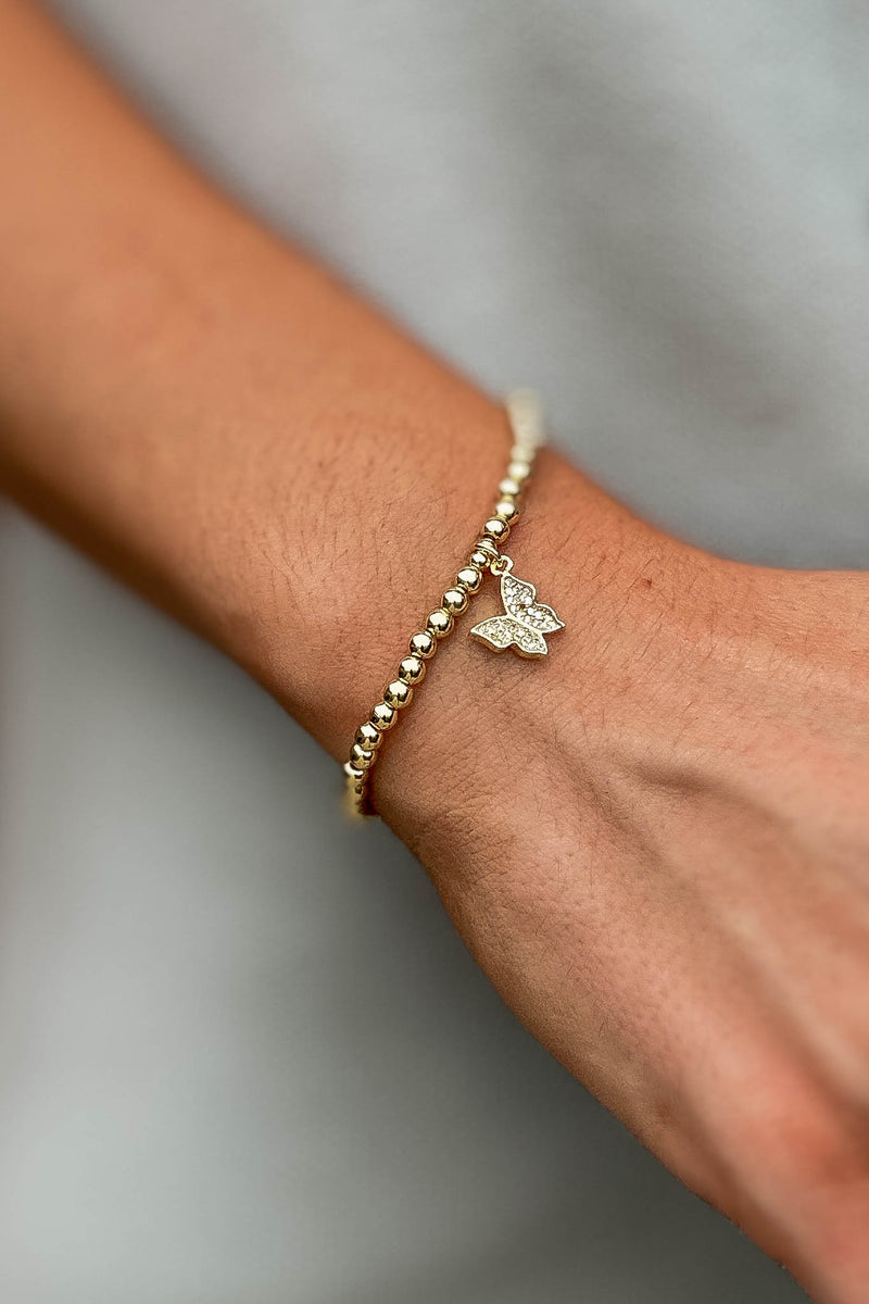 Butterfly Gold Beaded Bracelet