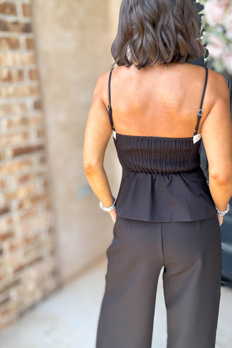 Mable Contrast Detail Pepum Top