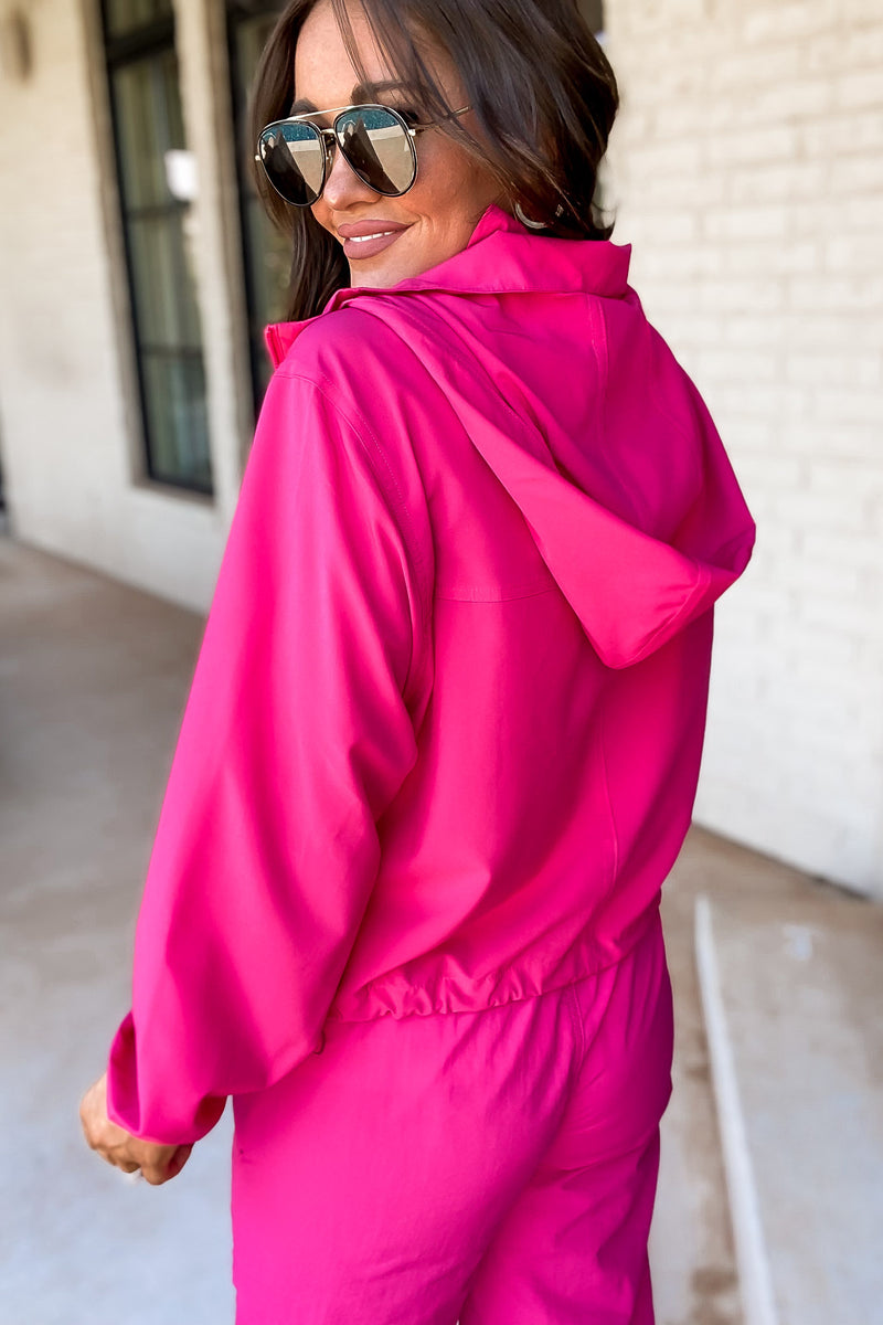 Won't Change My Heart Fuchsia Crop Jacket