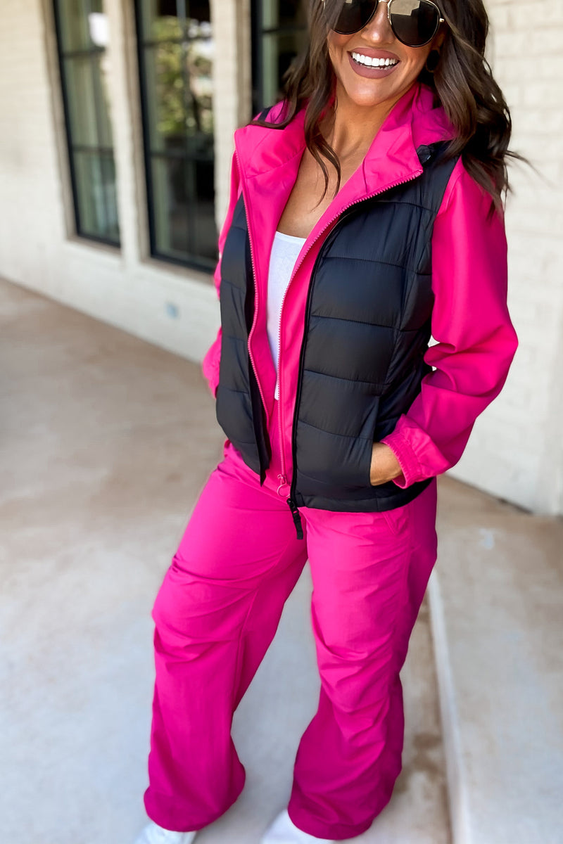 Won't Change My Heart Fuchsia Crop Jacket