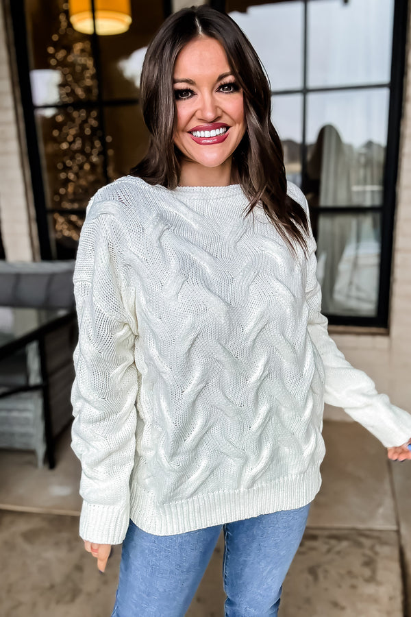So Excited White Sweater