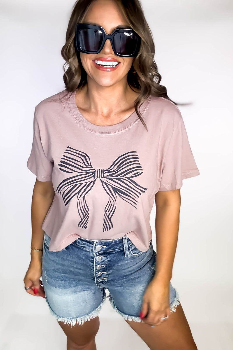 Bow Graphic Antler Crop Tee