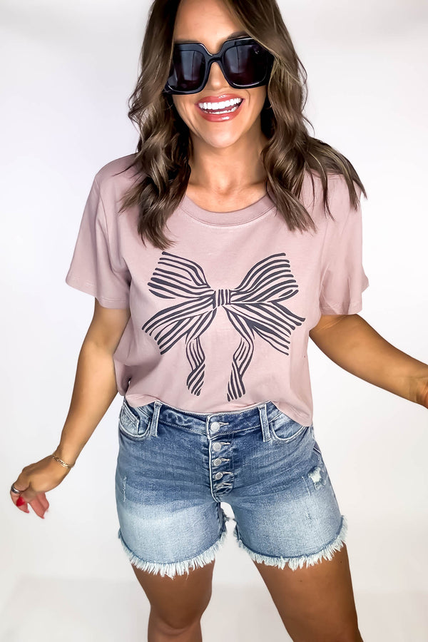 Bow Graphic Antler Crop Tee