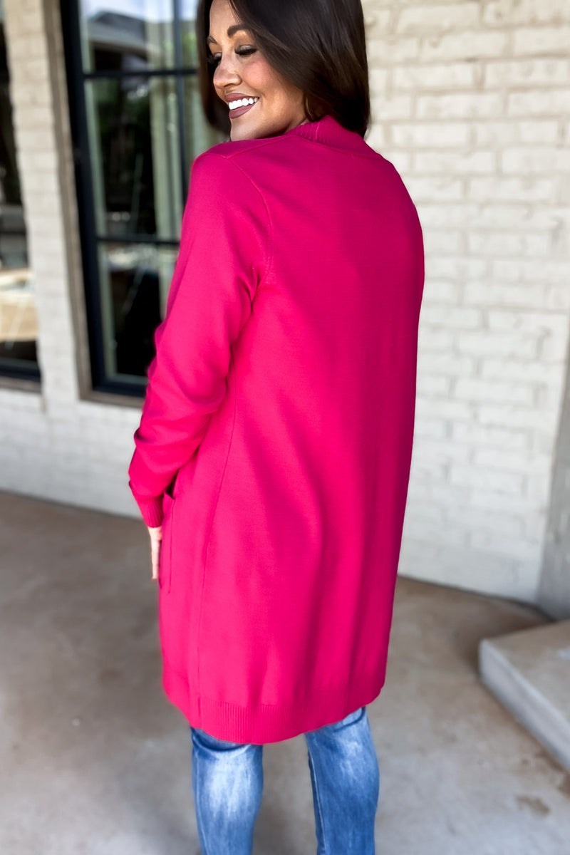 Relax More Fuchsia Cardigan