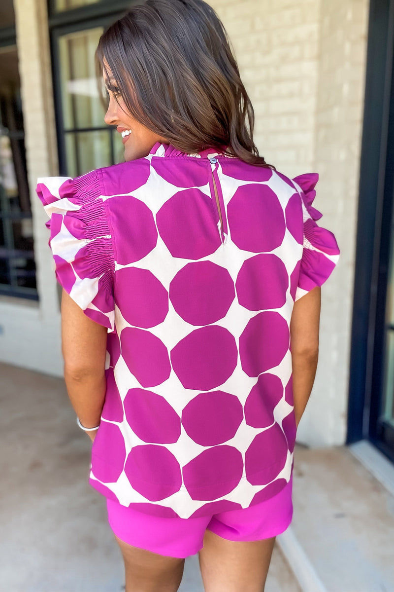 Always Fabulous Magenta Dot Sleeveless Top