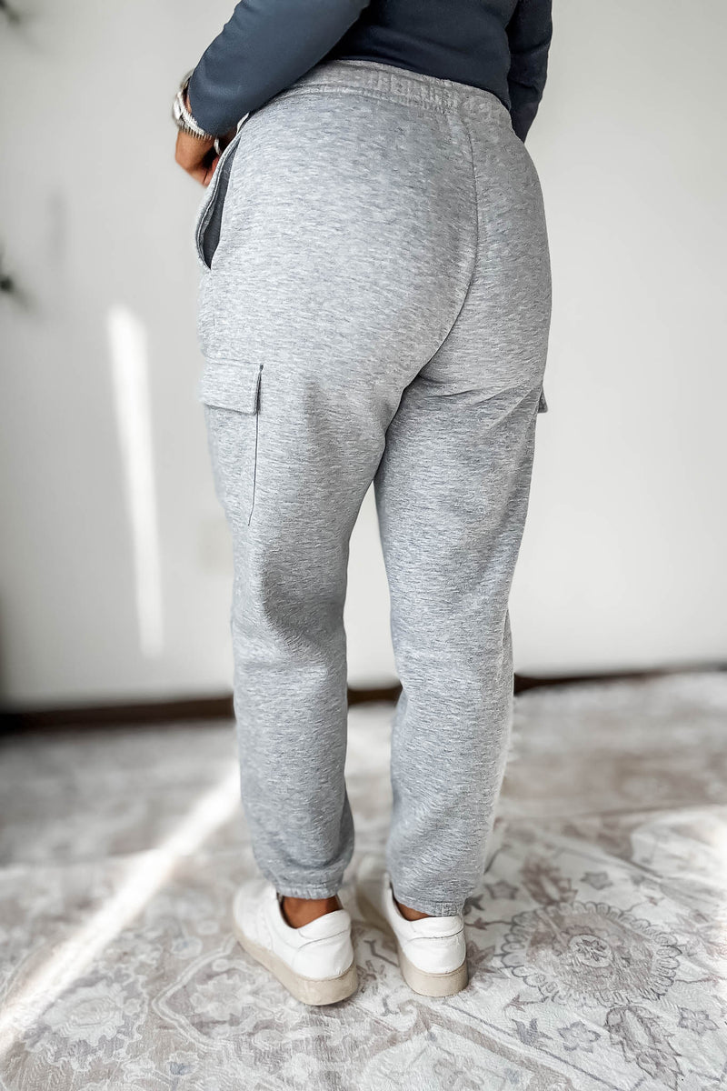Level Up Heather Grey Relaxed Fleece Cargo Jogger Sweatpants