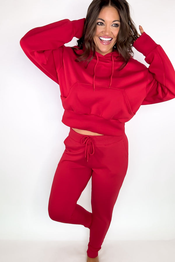 On Top Of The World Red Boyfriends Oversized Jogger Pants