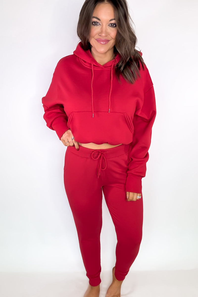 On Top Of The World Red Boyfriends Oversized Jogger Pants