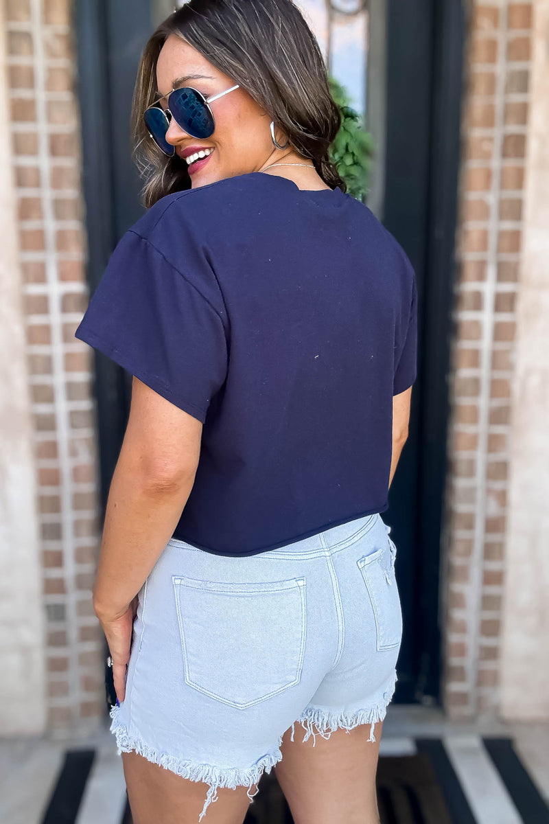 Navy Flag Short Sleeve Graphic Tee