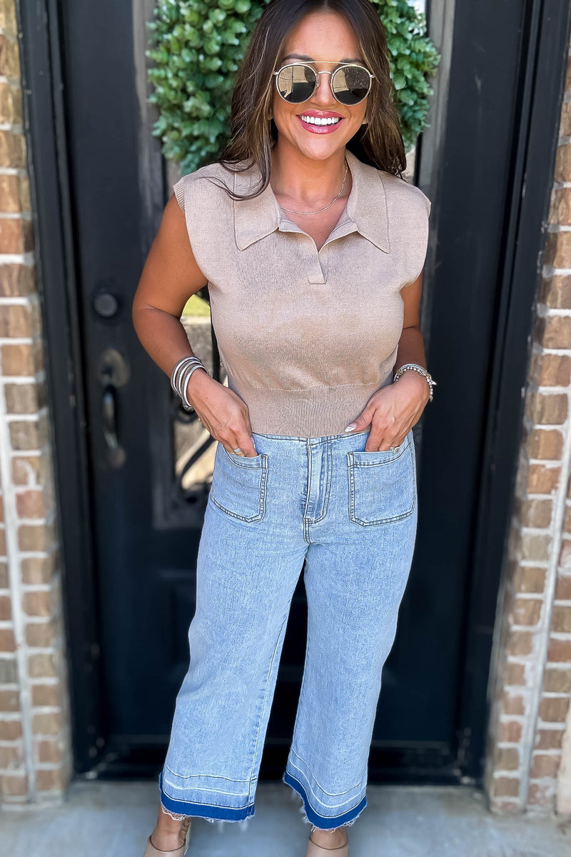 Tan Sleeveless Top