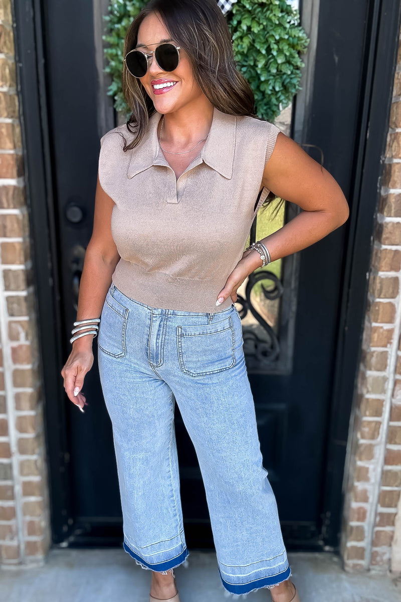 Tan Sleeveless Top