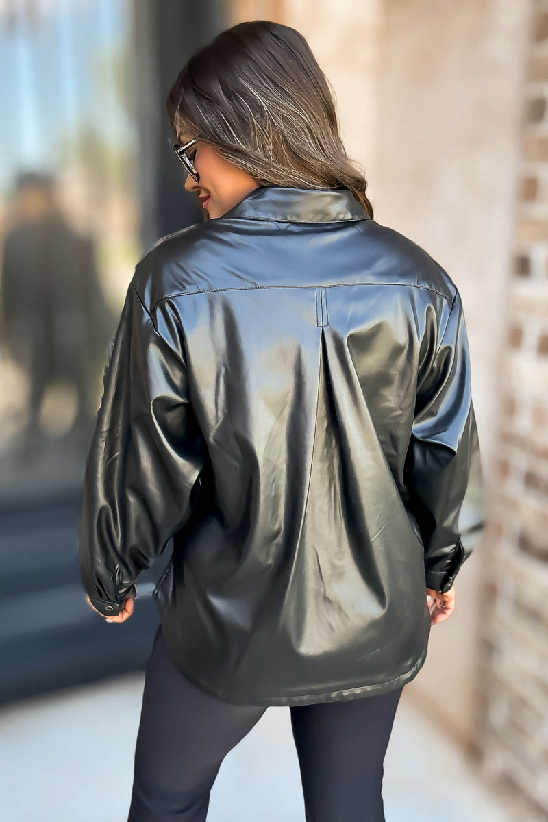 Black Pleather Top