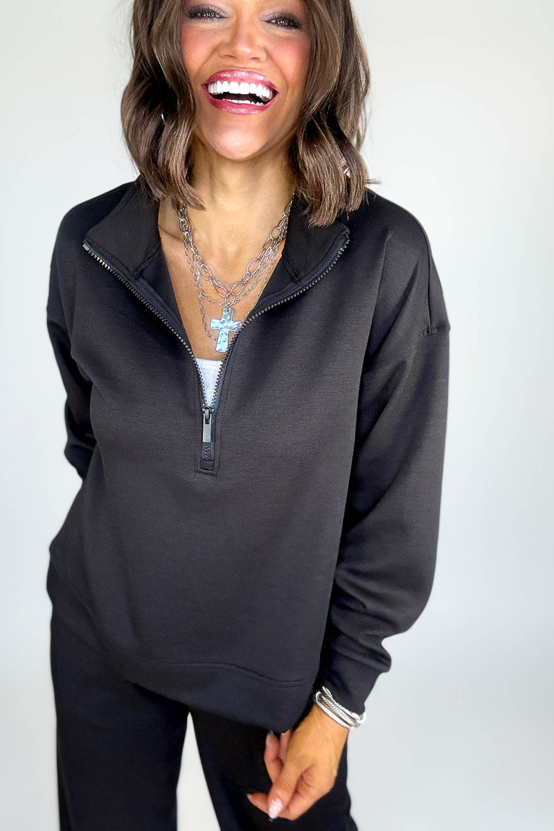 Scuba Black Half Zip Pullover