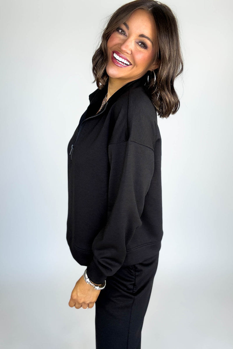 Scuba Black Half Zip Pullover