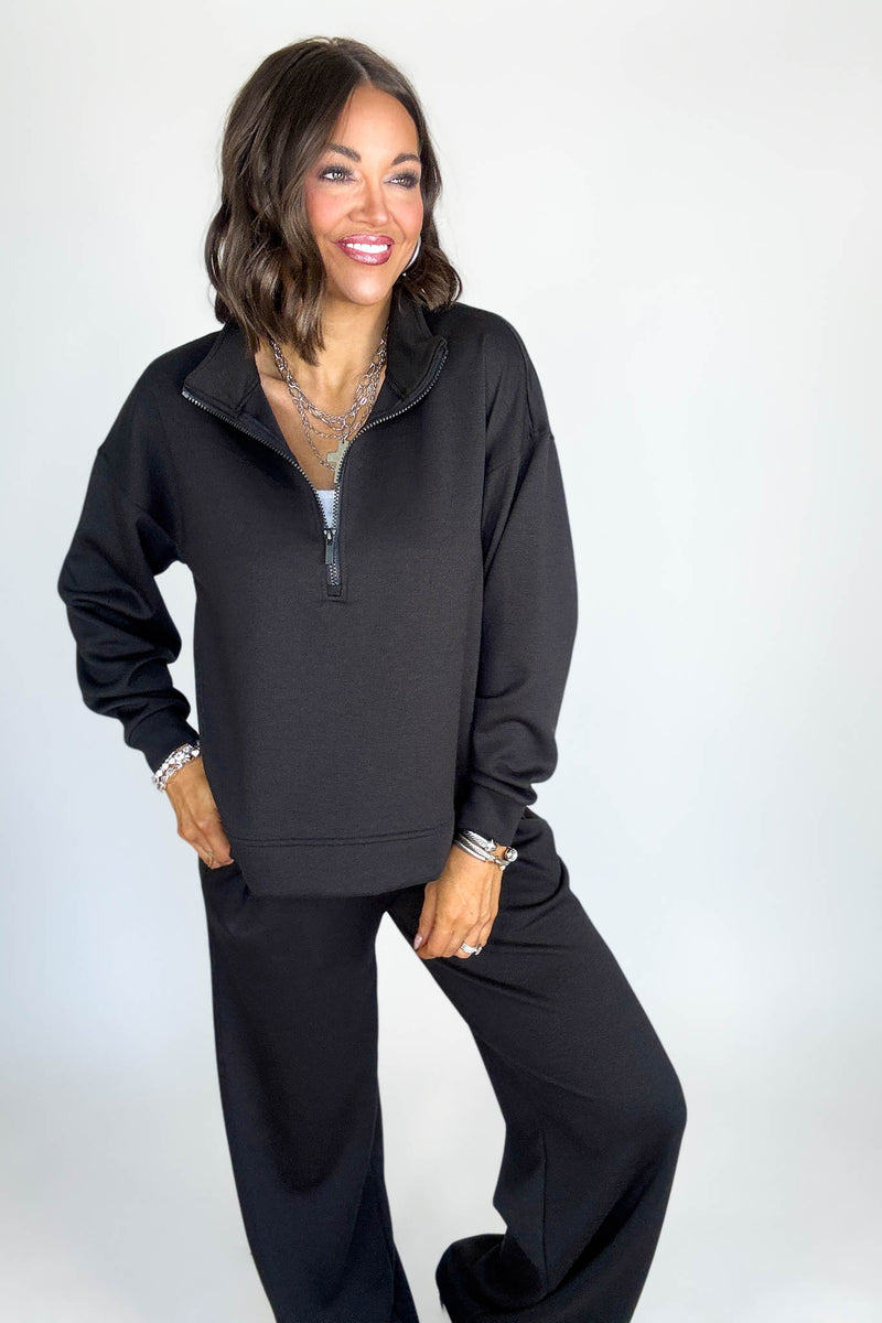 Scuba Black Half Zip Pullover