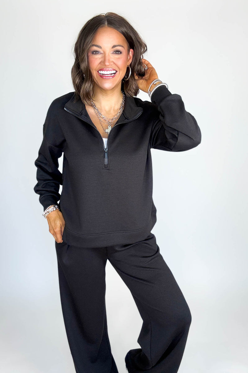 Scuba Black Half Zip Pullover