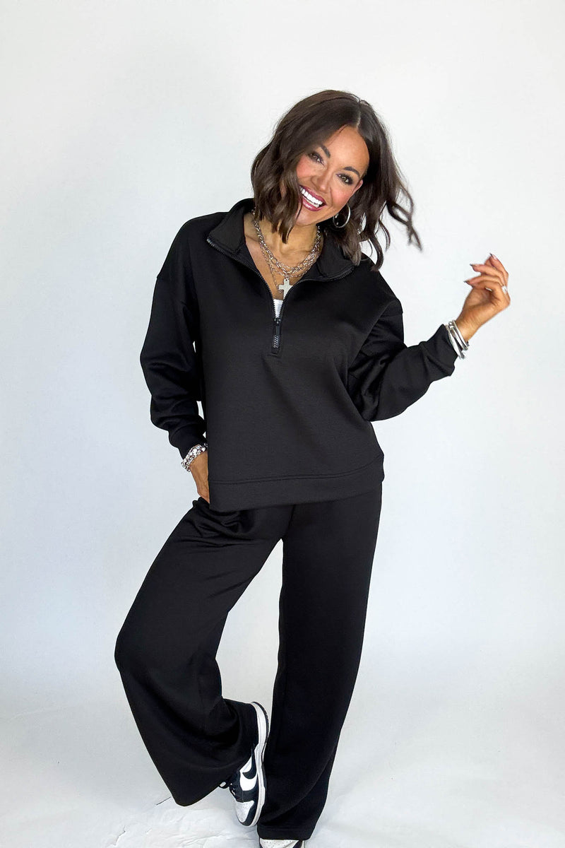 Scuba Black Half Zip Pullover