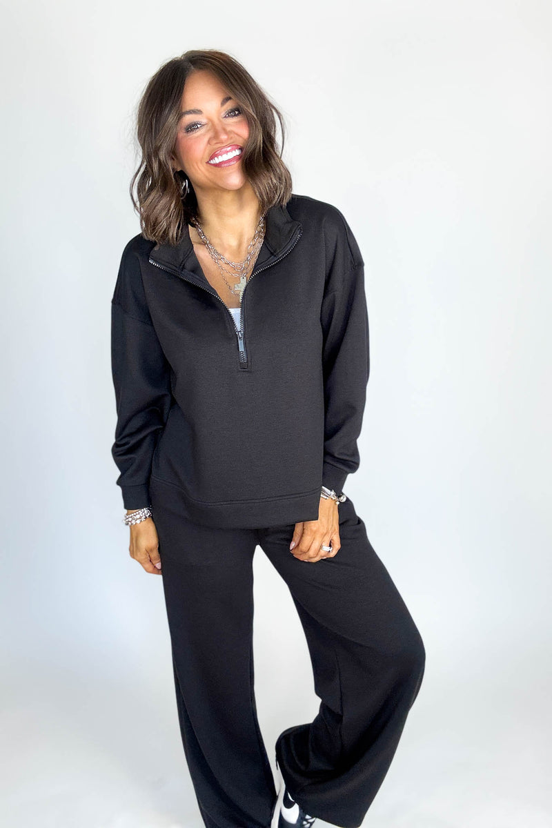 Scuba Black Half Zip Pullover