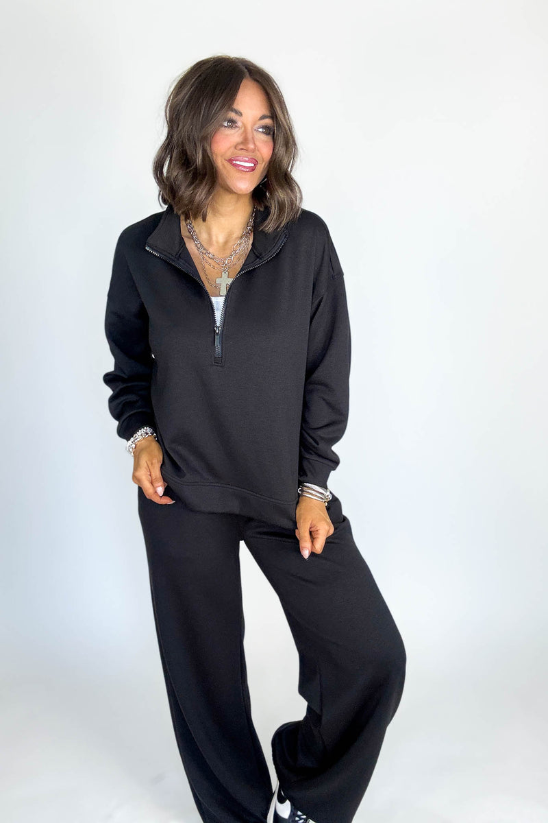 Scuba Black Half Zip Pullover