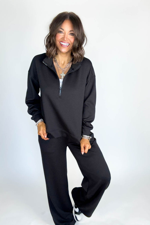 Scuba Black Half Zip Pullover