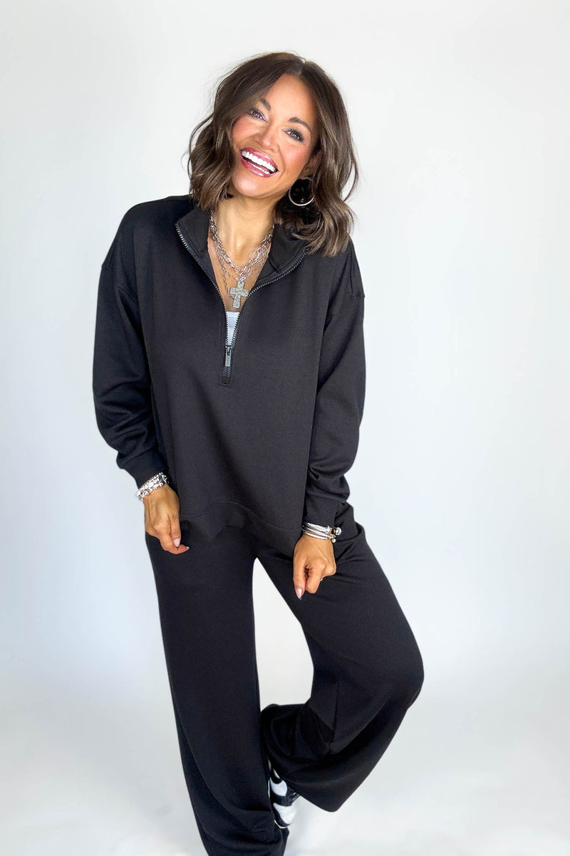 Scuba Black Half Zip Pullover