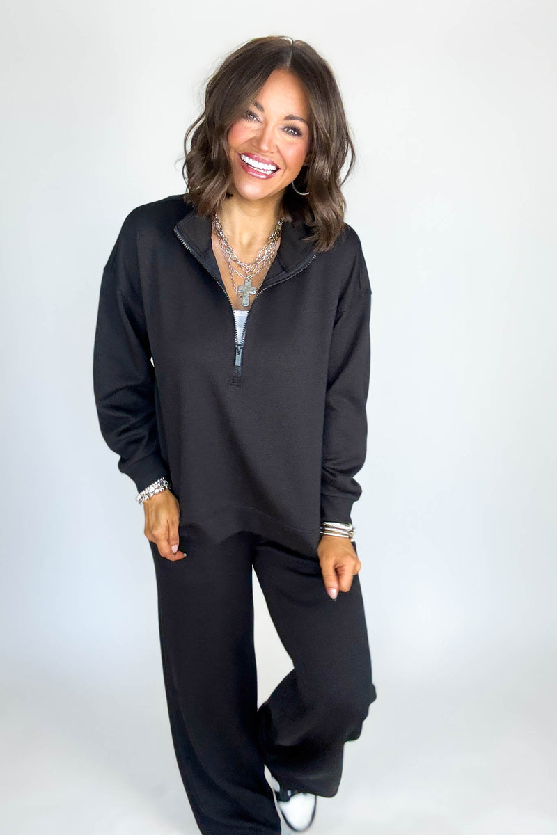 Scuba Black Half Zip Pullover