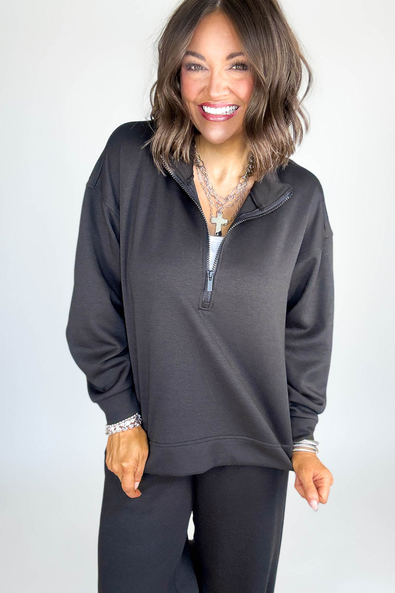Scuba Black Half Zip Pullover