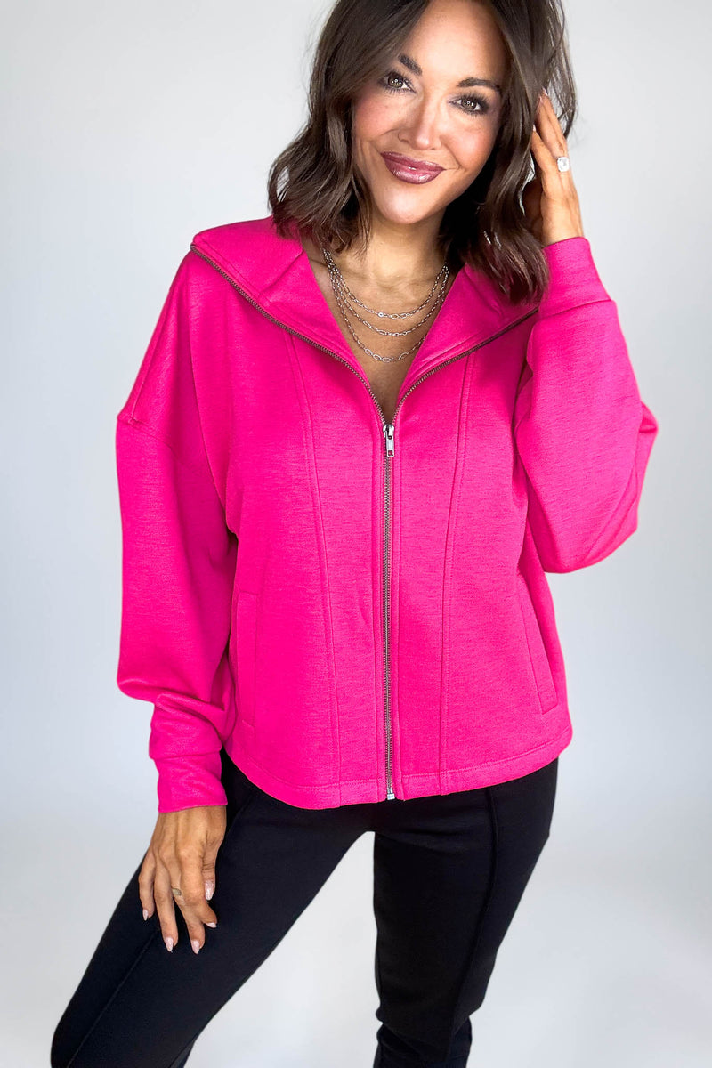 Scuba Hot Pink Full Zip Jacket
