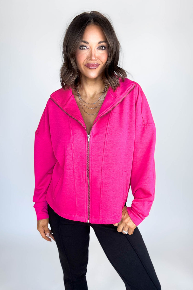 Scuba Hot Pink Full Zip Jacket