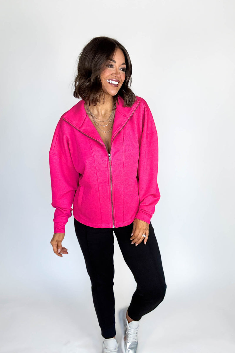 Scuba Hot Pink Full Zip Jacket