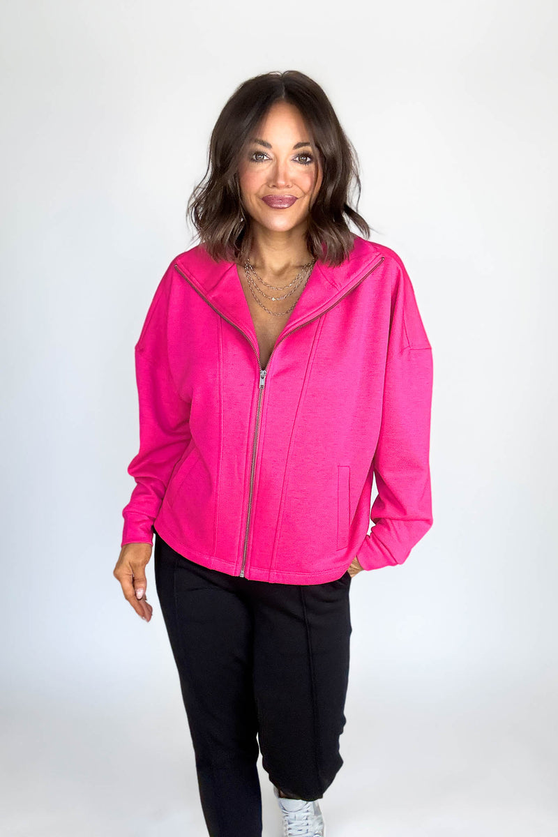 Scuba Hot Pink Full Zip Jacket