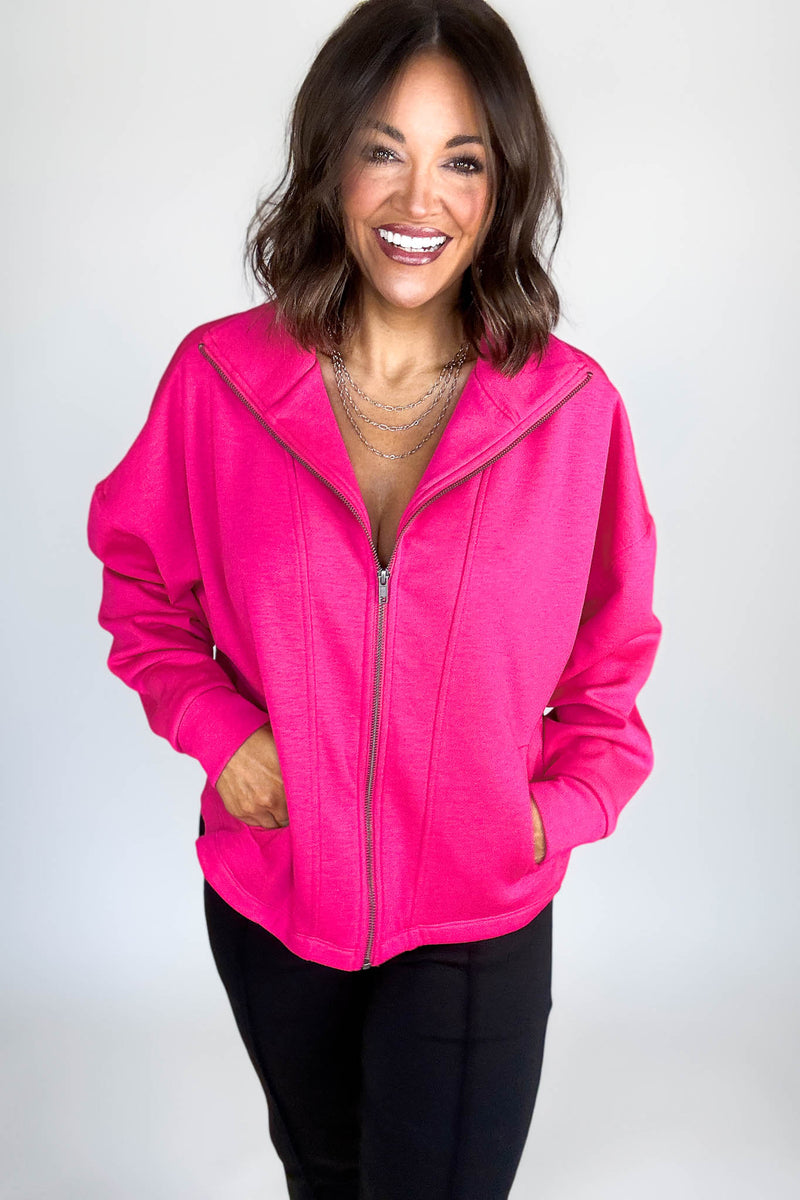 Scuba Hot Pink Full Zip Jacket