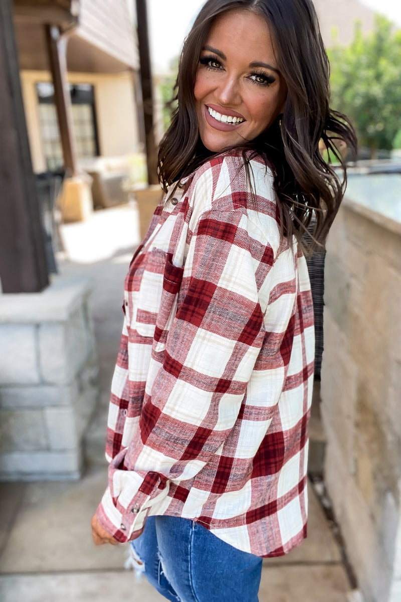 Feel Good Women's Red Flannel Top